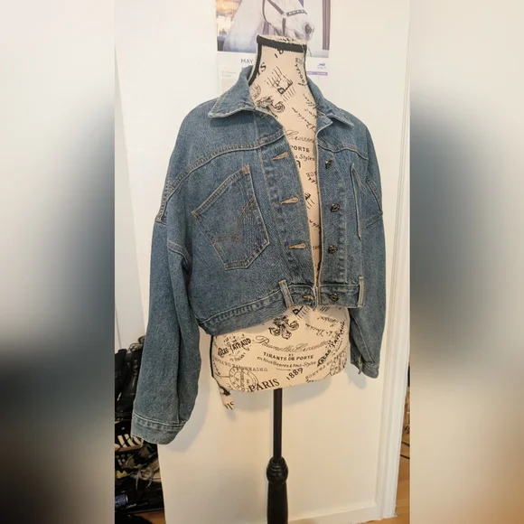 Denim Cropped Jacket - Picture 1 of 4